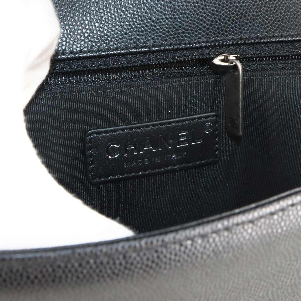 BOY CHANEL Large Chain houlder Bag Leather Black A92193 Purse