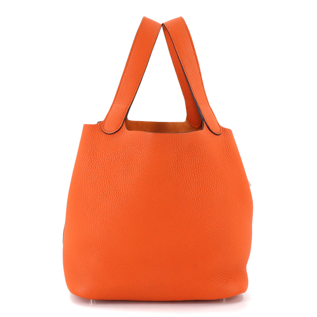 Picotin Lock MM Hand Bag Taurillon Clemence Feu Orange Purse