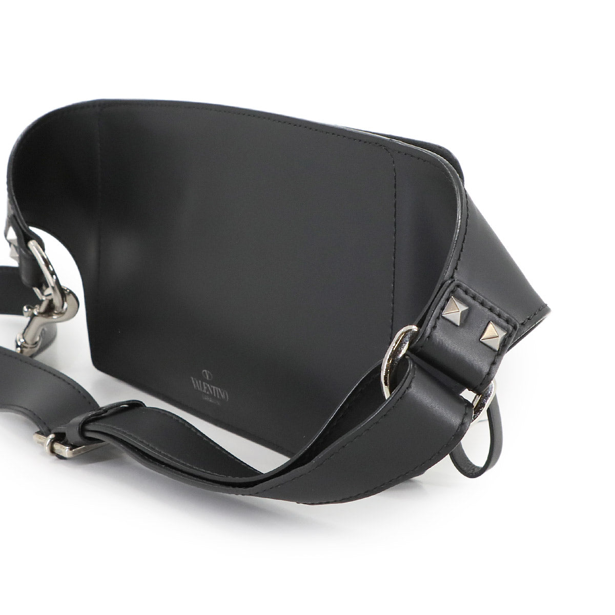 VLTN Logo Crossbody Bag Leather Black Purse