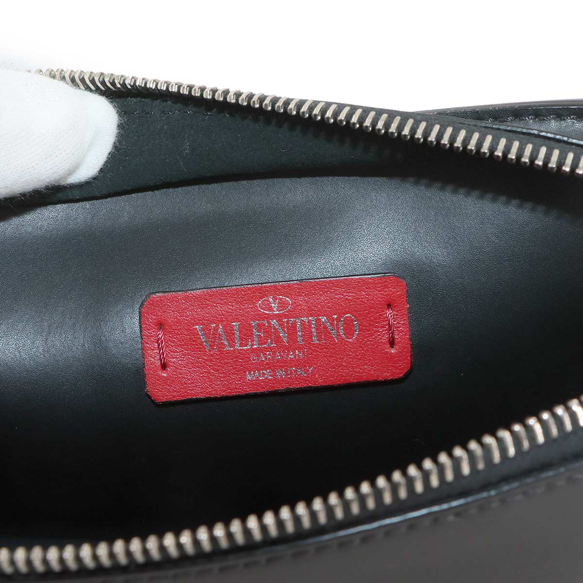 VLTN Logo Crossbody Bag Leather Black Purse