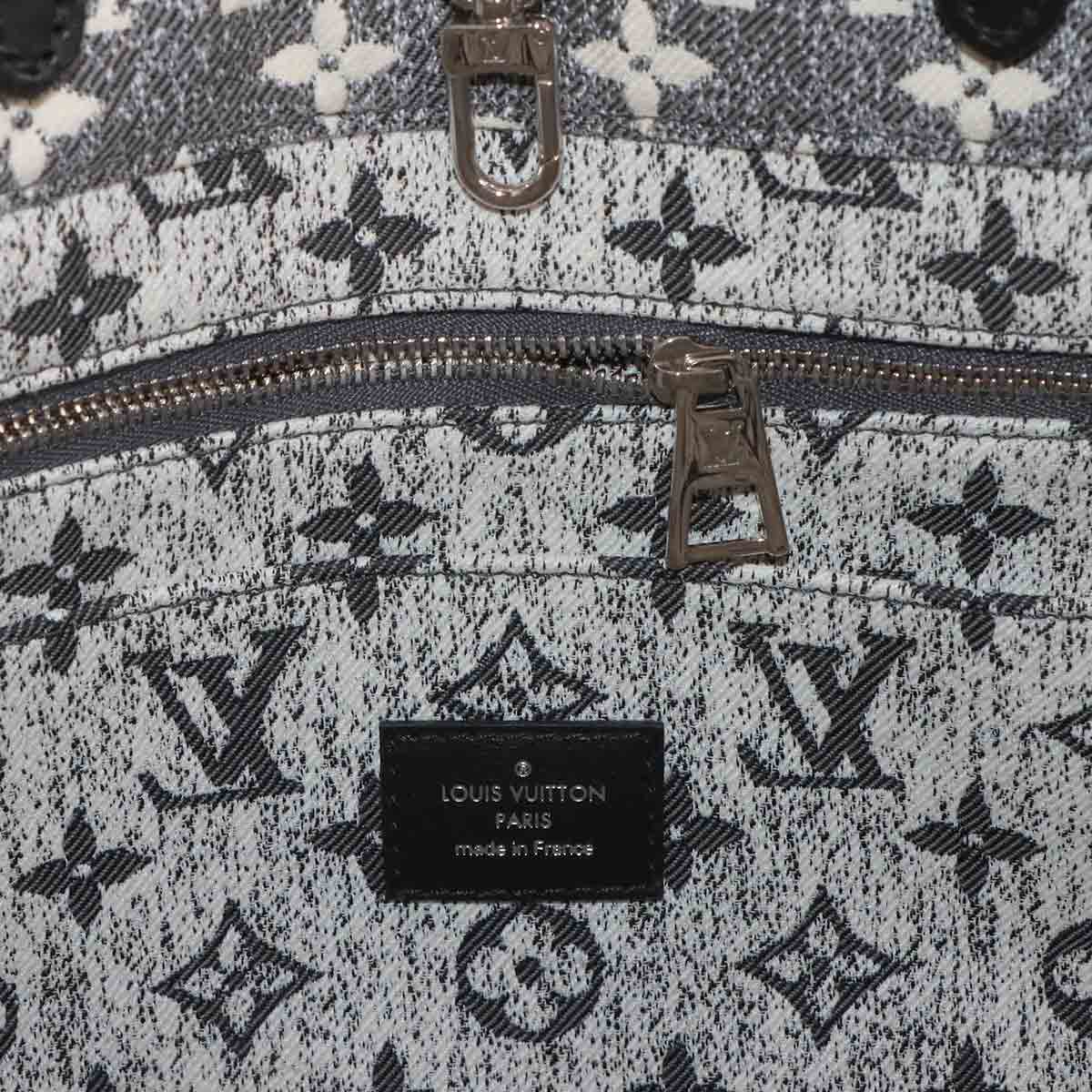 Monogram Jacquard Denim Onthego MM Tote Shoulder Bag