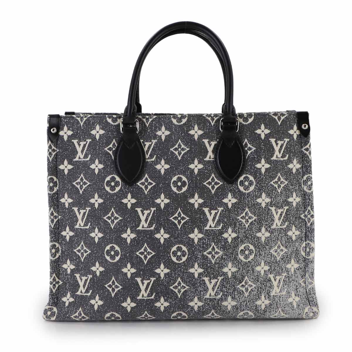 Monogram Jacquard Denim Onthego MM Tote Shoulder Bag