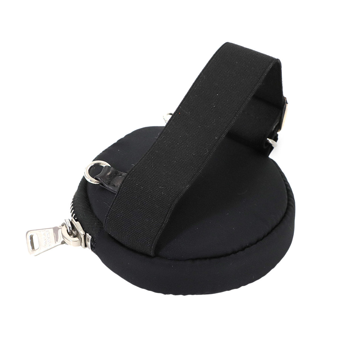 Round Shoulder Pouch Nylon Black 1TT129 Purse