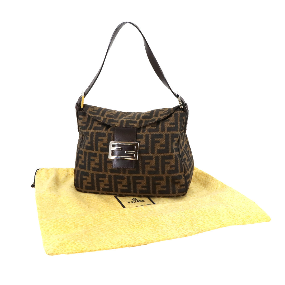 Zucca Mamma Baguette Shoulder Bag Canvas Leather Brown 264260