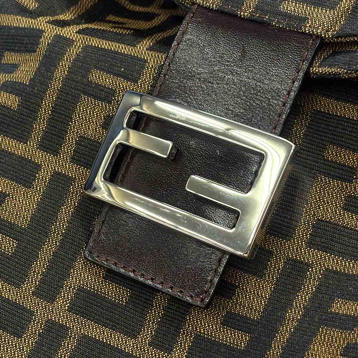 Zucca Mamma Baguette Shoulder Bag Canvas Leather Brown 264260