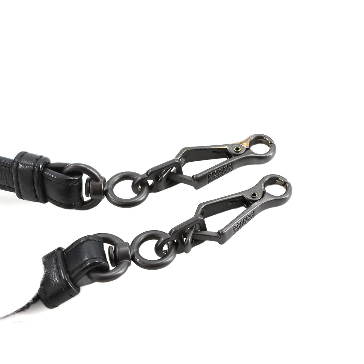 Intrecciato Shoulder Bag Leather Black Purse