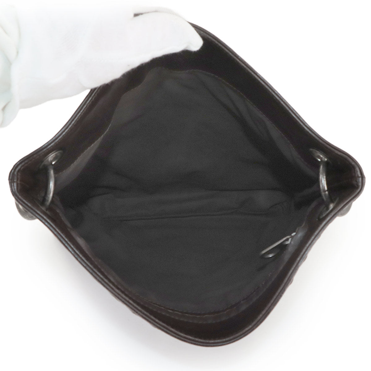 Intrecciato Shoulder Bag Leather Dark brown 172736