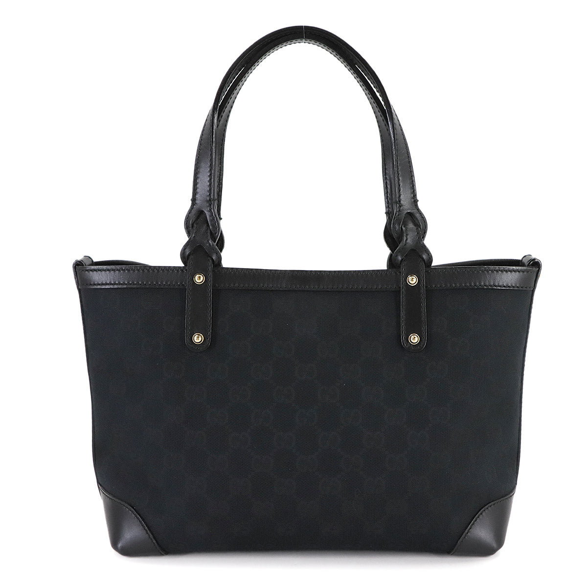GG Canvas Tote Bag Leather Black 269878 Purse