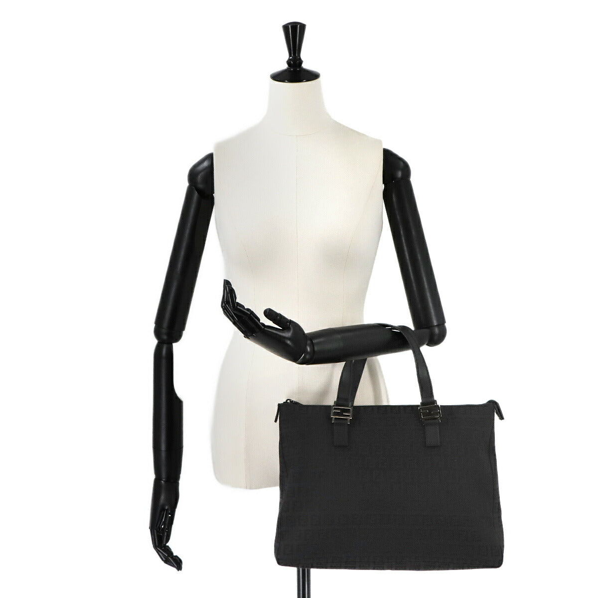 Zucchino Tote Bag Canvas Leather Black 8BH138 Purse