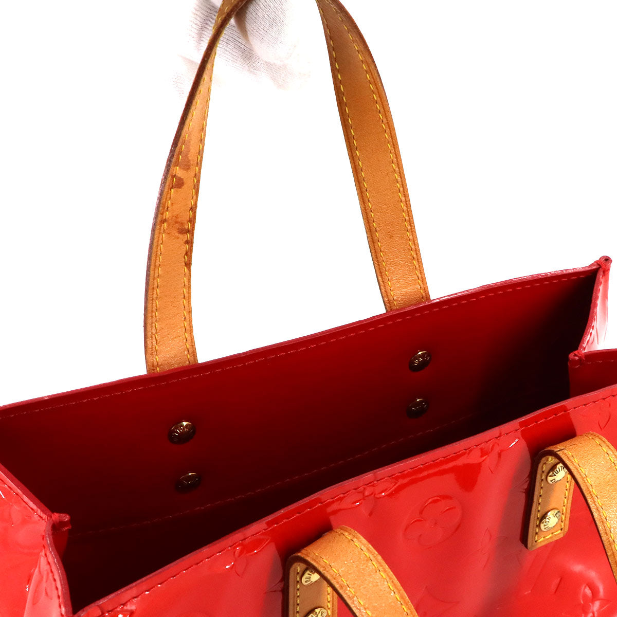 Vernis Reede PM Hand Bag Leather Rouge Red M91088