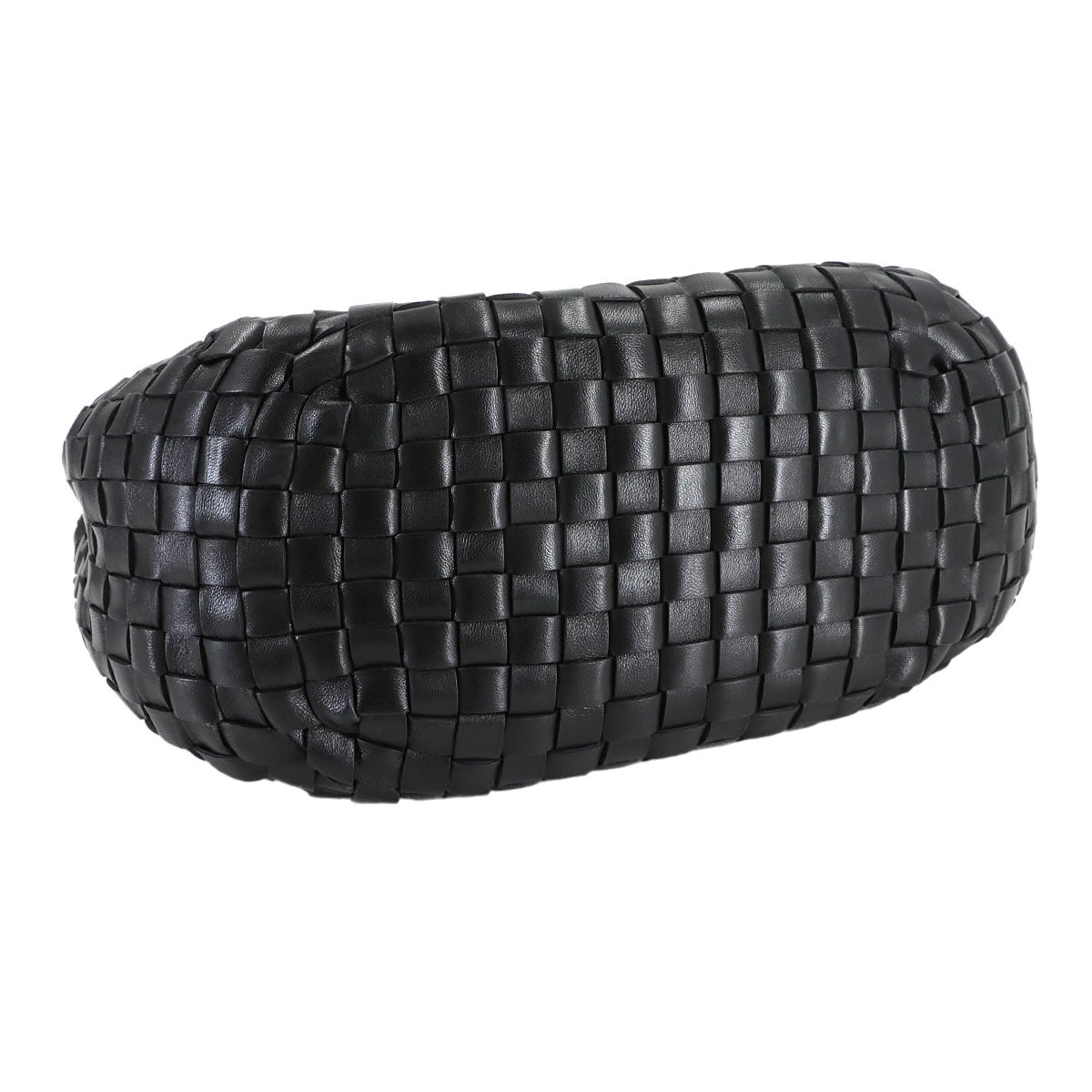 Intrecciato Hobo Hand Bag Leather Black