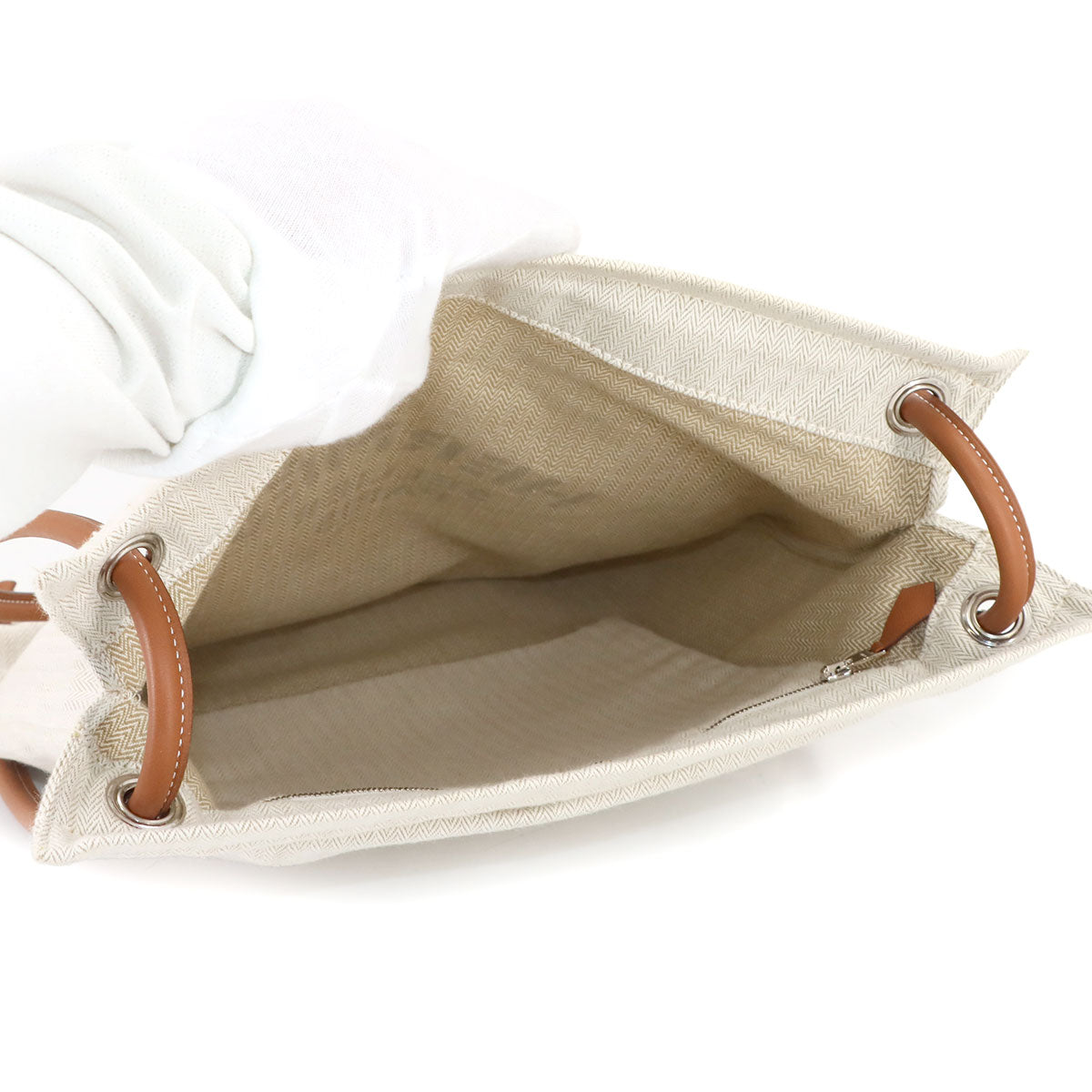 Aline Shoulder Bag Toile Chevron Swift Craie Gold
