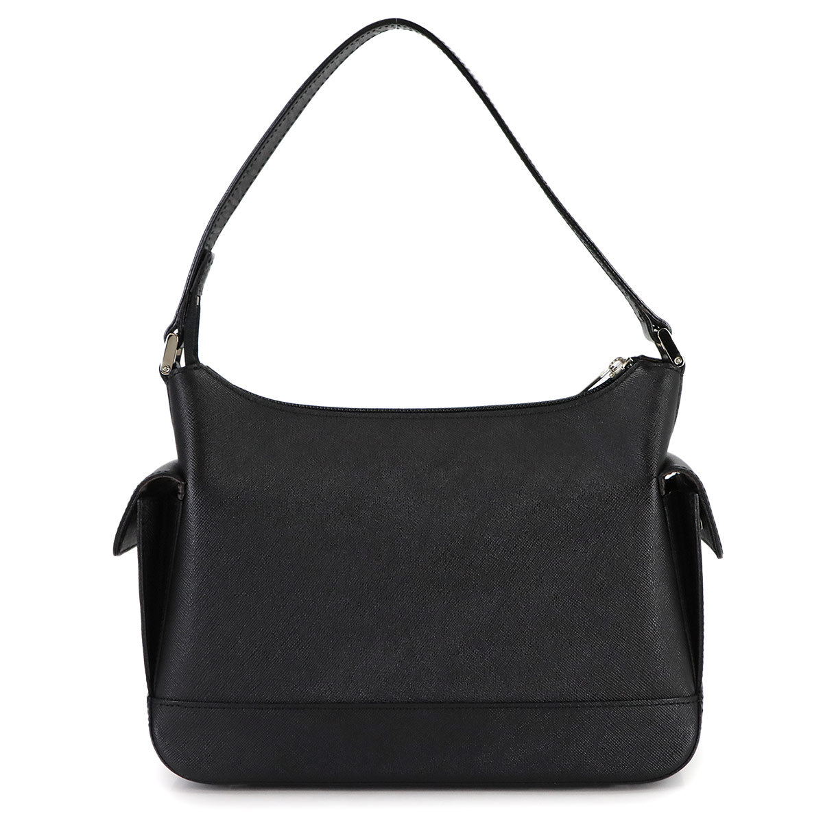 Shoulder Bag Leather Black Plaid Purse