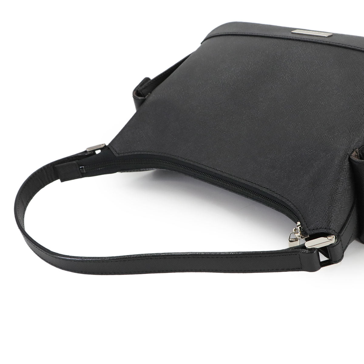 Shoulder Bag Leather Black Plaid Purse