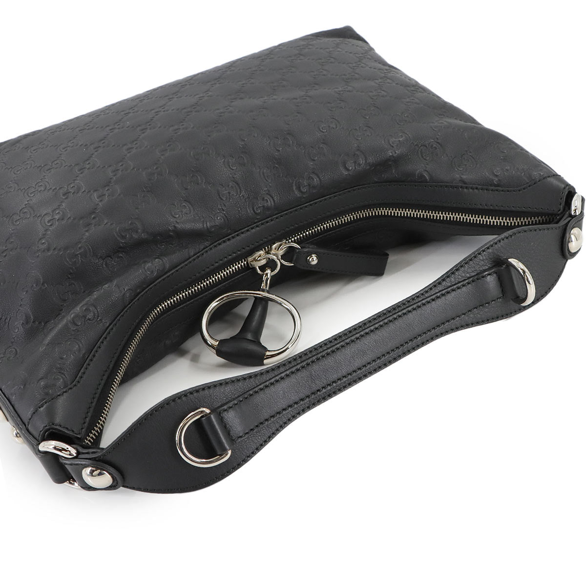 Guccissima Tote Shoulder Bag Leather Black 232961 Purse