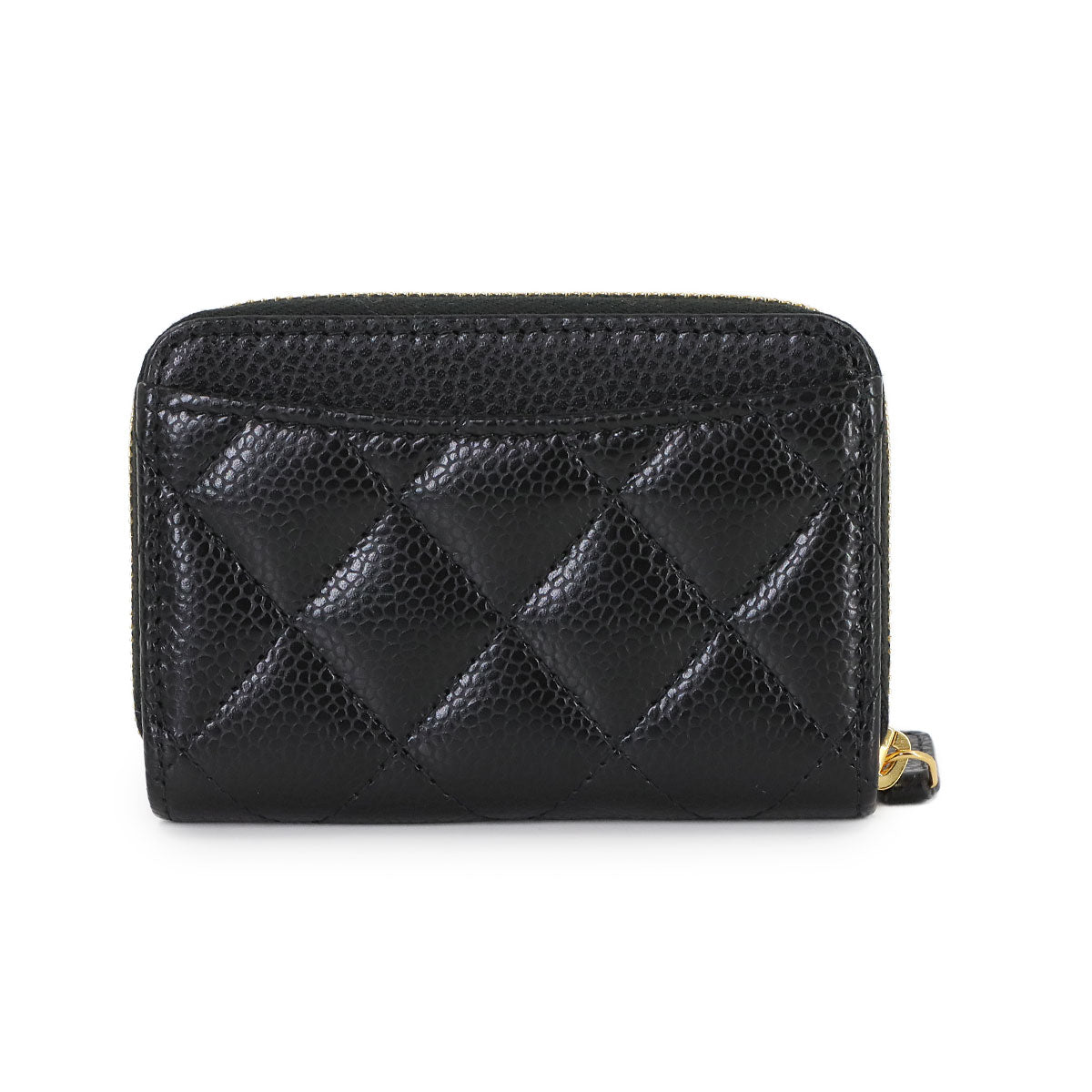 Matelasse Classic Zipped Coin Purse Leather Black AP0216