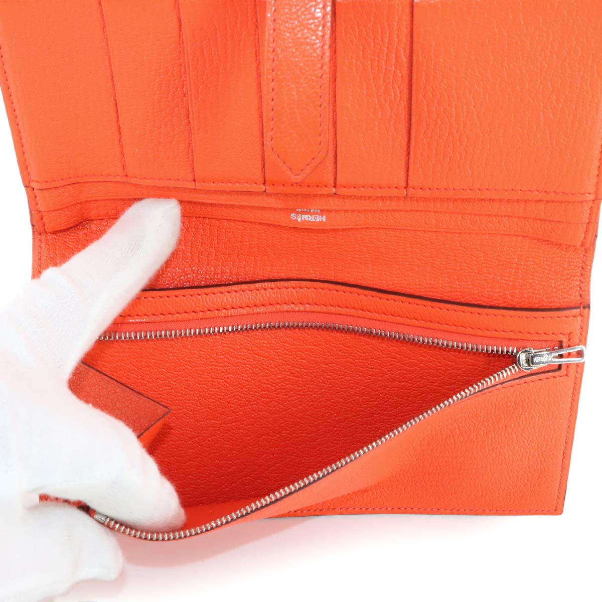 Bearn Soufflet Long Wallet Chevre Capucine