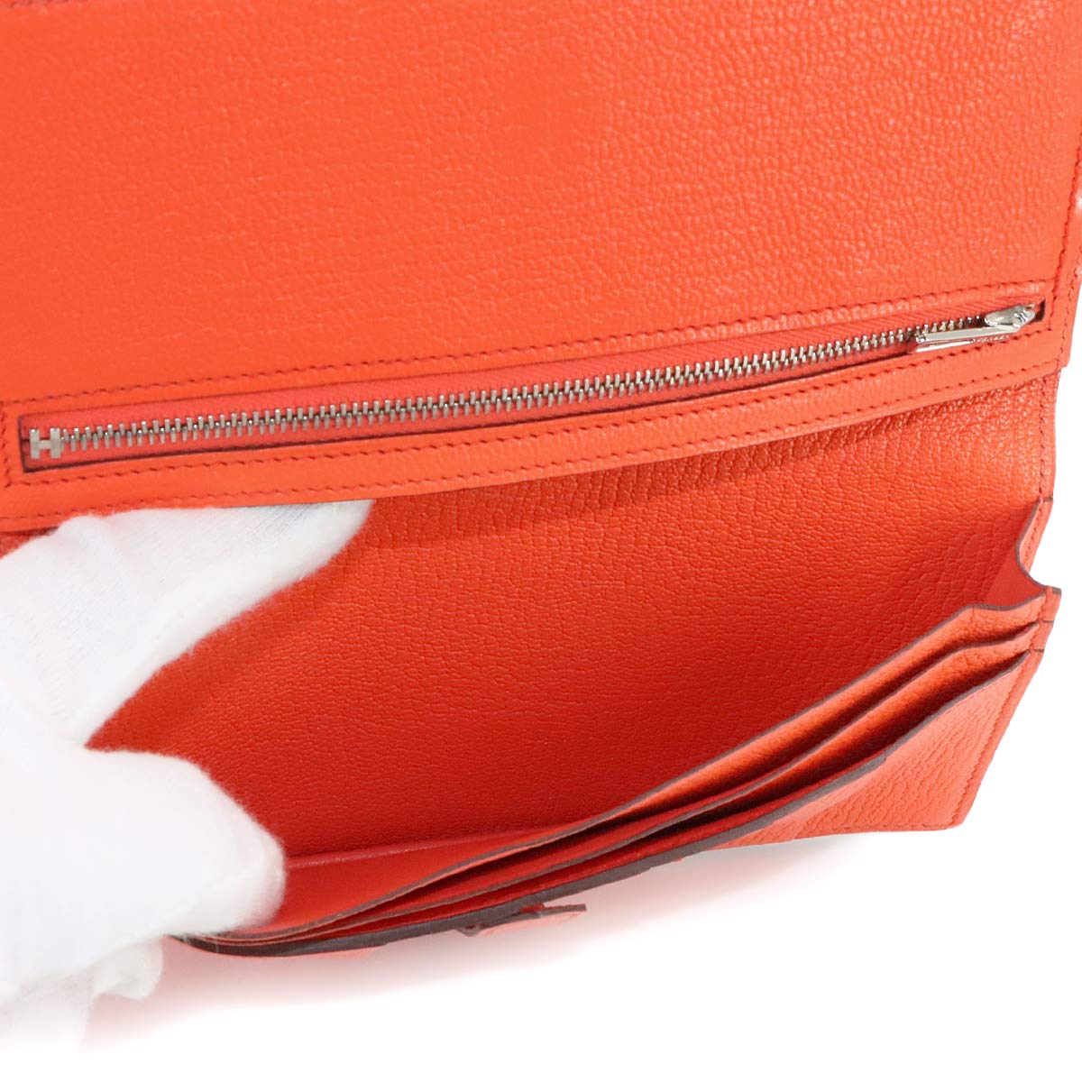 Bearn Soufflet Long Wallet Chevre Capucine