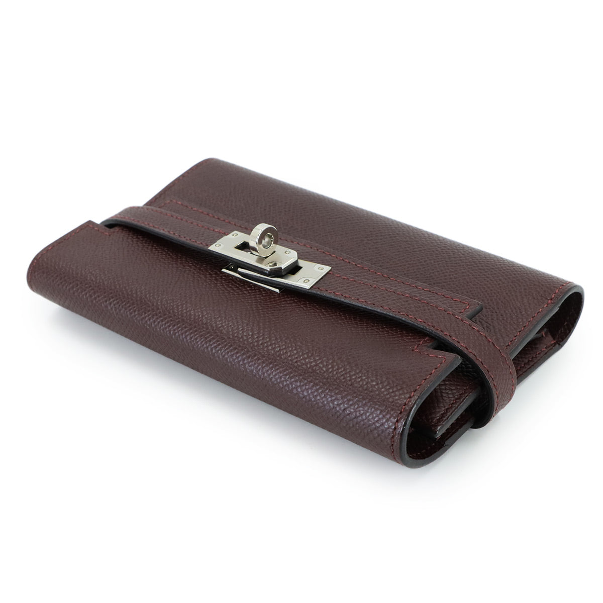 Kelly Wallet Medium Veau Epsom Bordeaux Purse