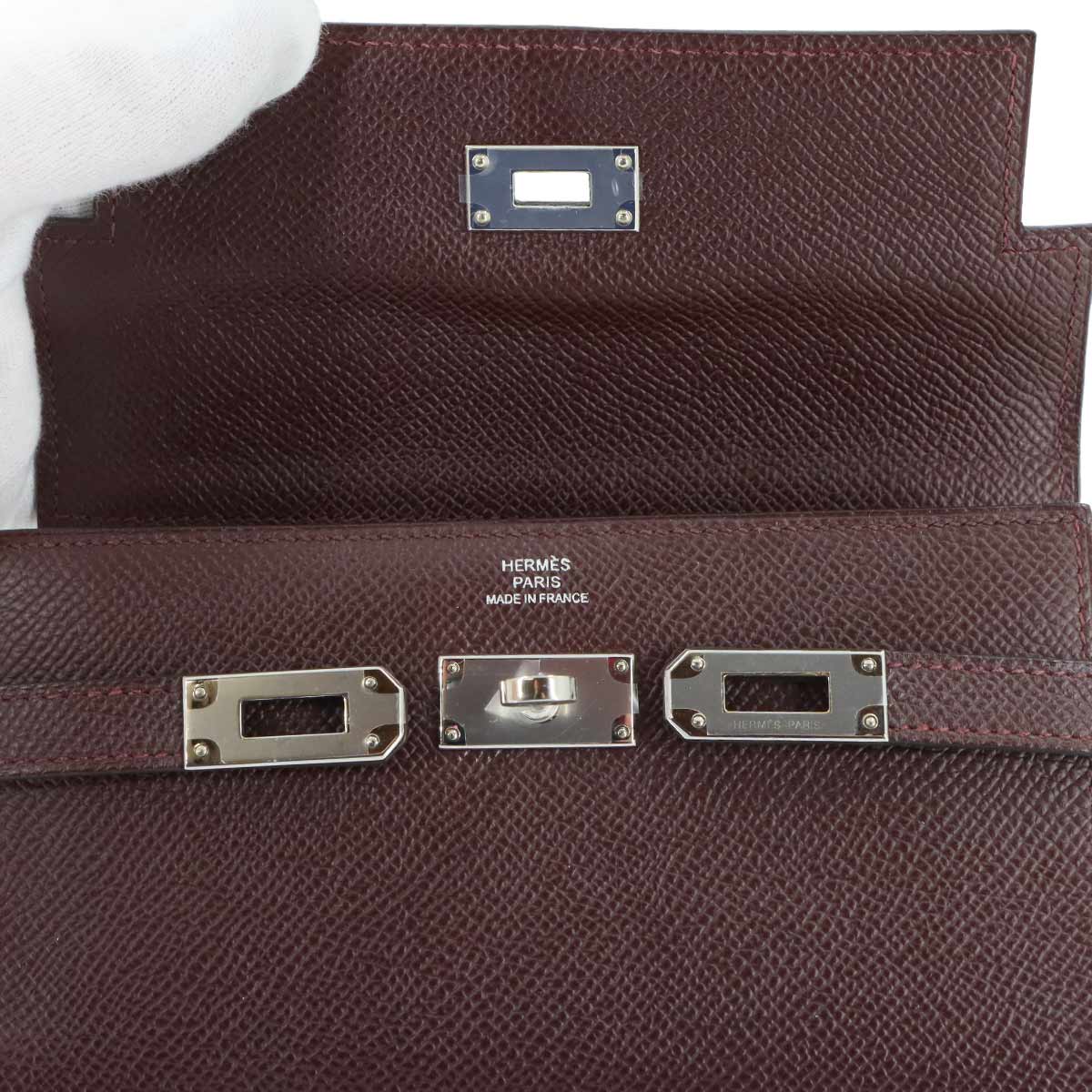 Kelly Wallet Medium Veau Epsom Bordeaux Purse