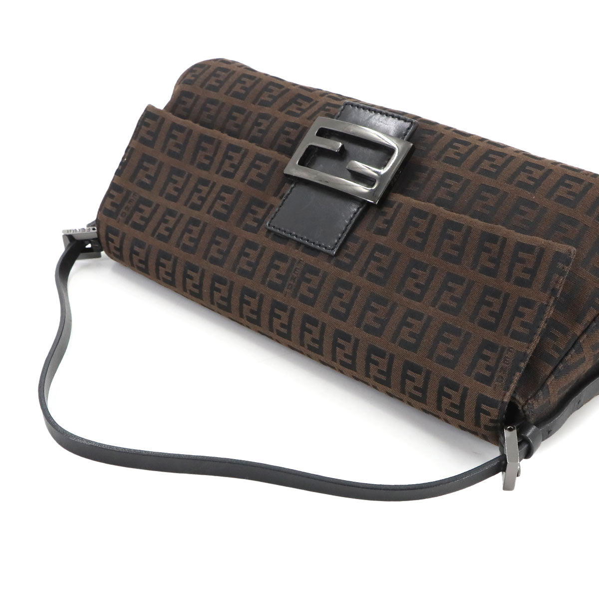 Zucchino Mamma Baguette Shoulder Bag Canvas Leather Brown 8BR181