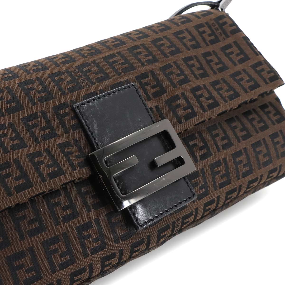 Zucchino Mamma Baguette Shoulder Bag Canvas Leather Brown 8BR181