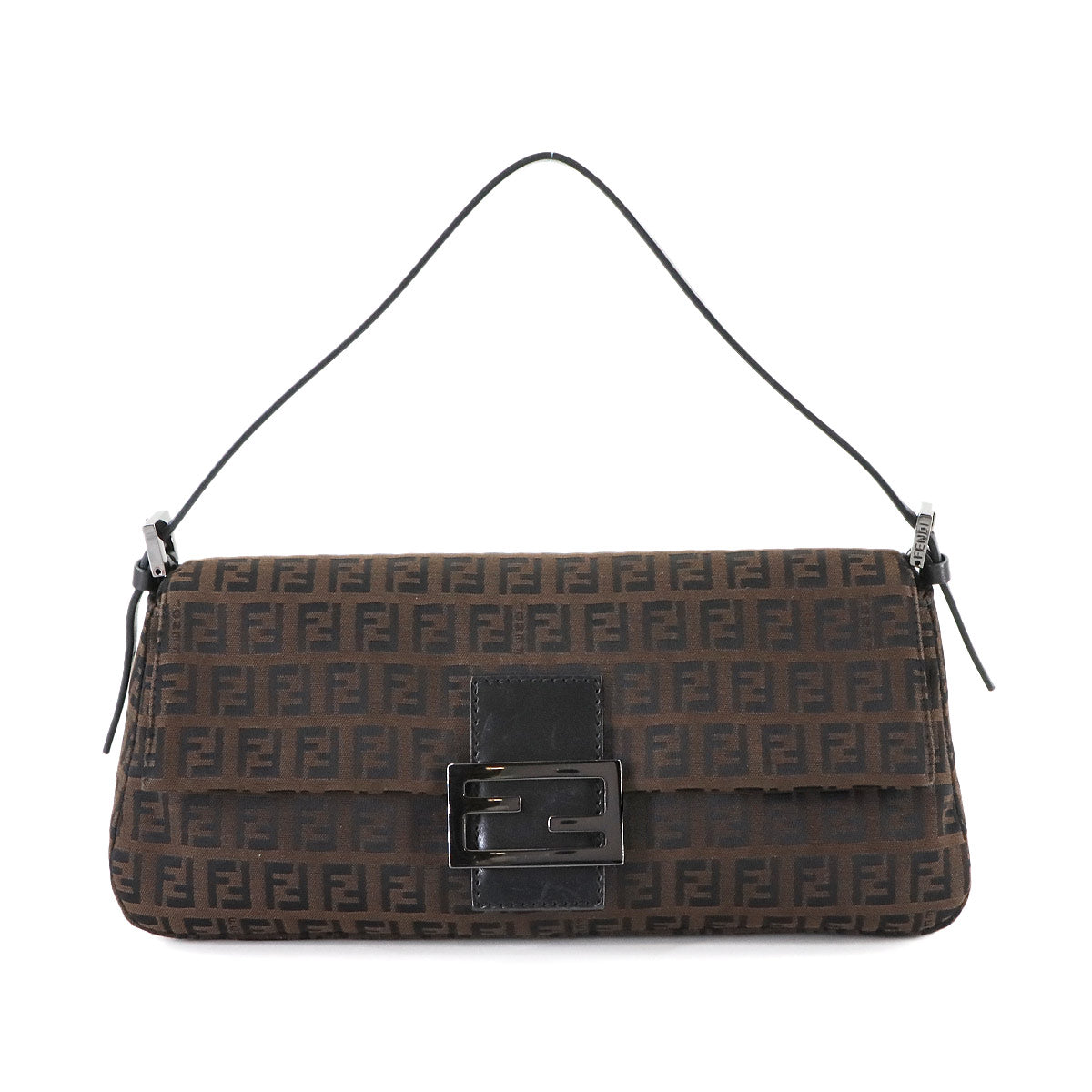 Zucchino Mamma Baguette Shoulder Bag Canvas Leather Brown 8BR181