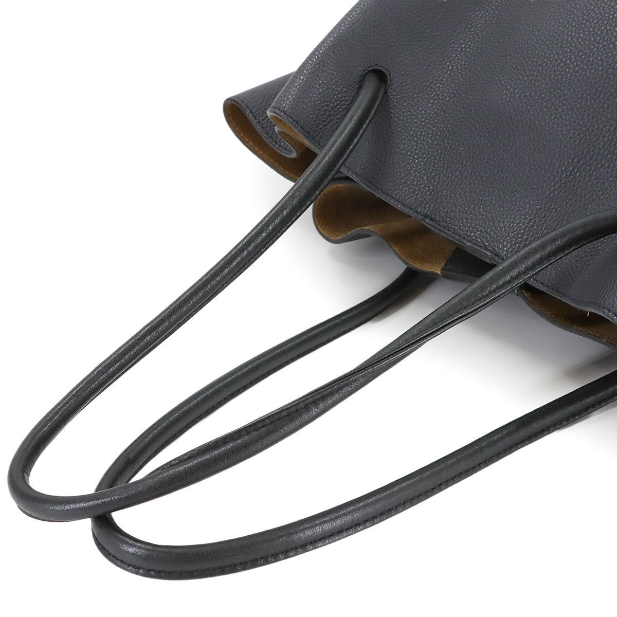 Flamenco Knot Tote Bag Leather Navy Black Purse