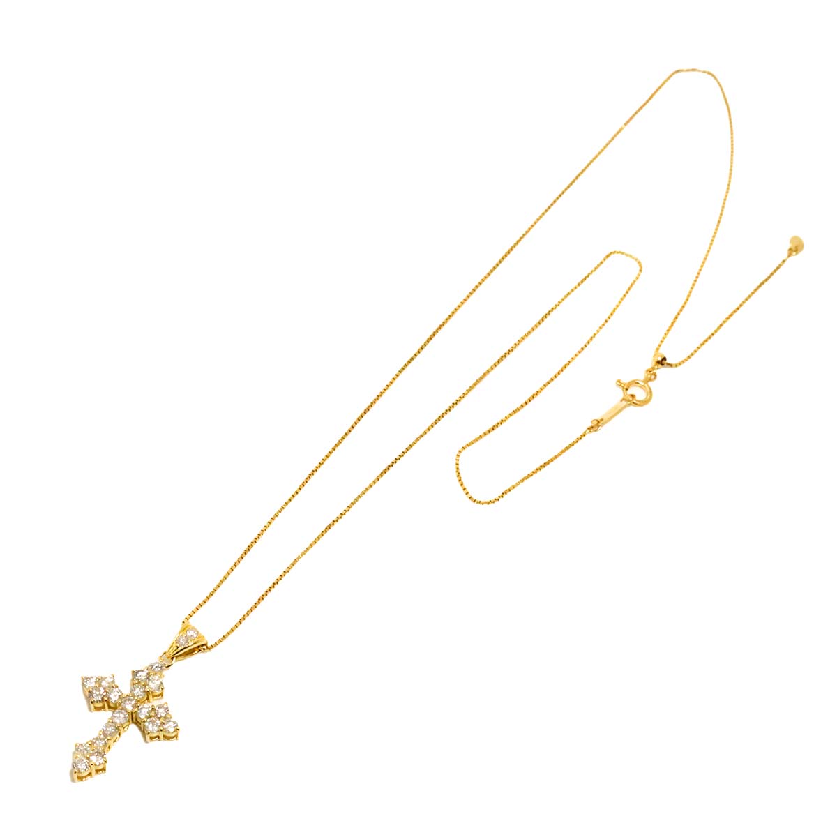 Diamond 1.00ct Necklace 18K YG Yellow Gold 750