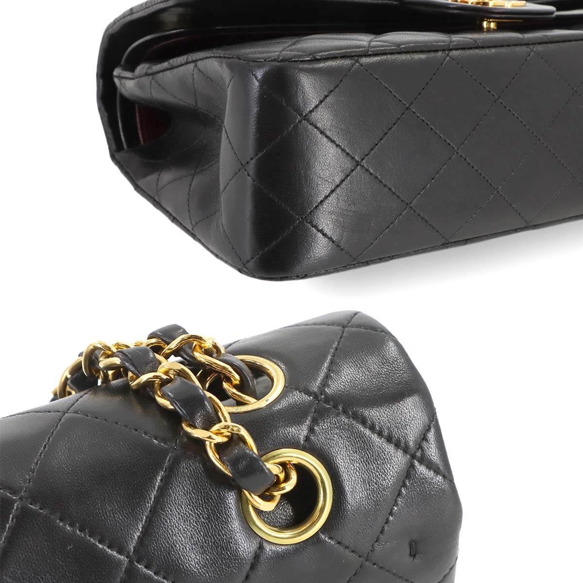 Matelasse 25 Chain Shoulder Bag Leather Black A01112 11.12