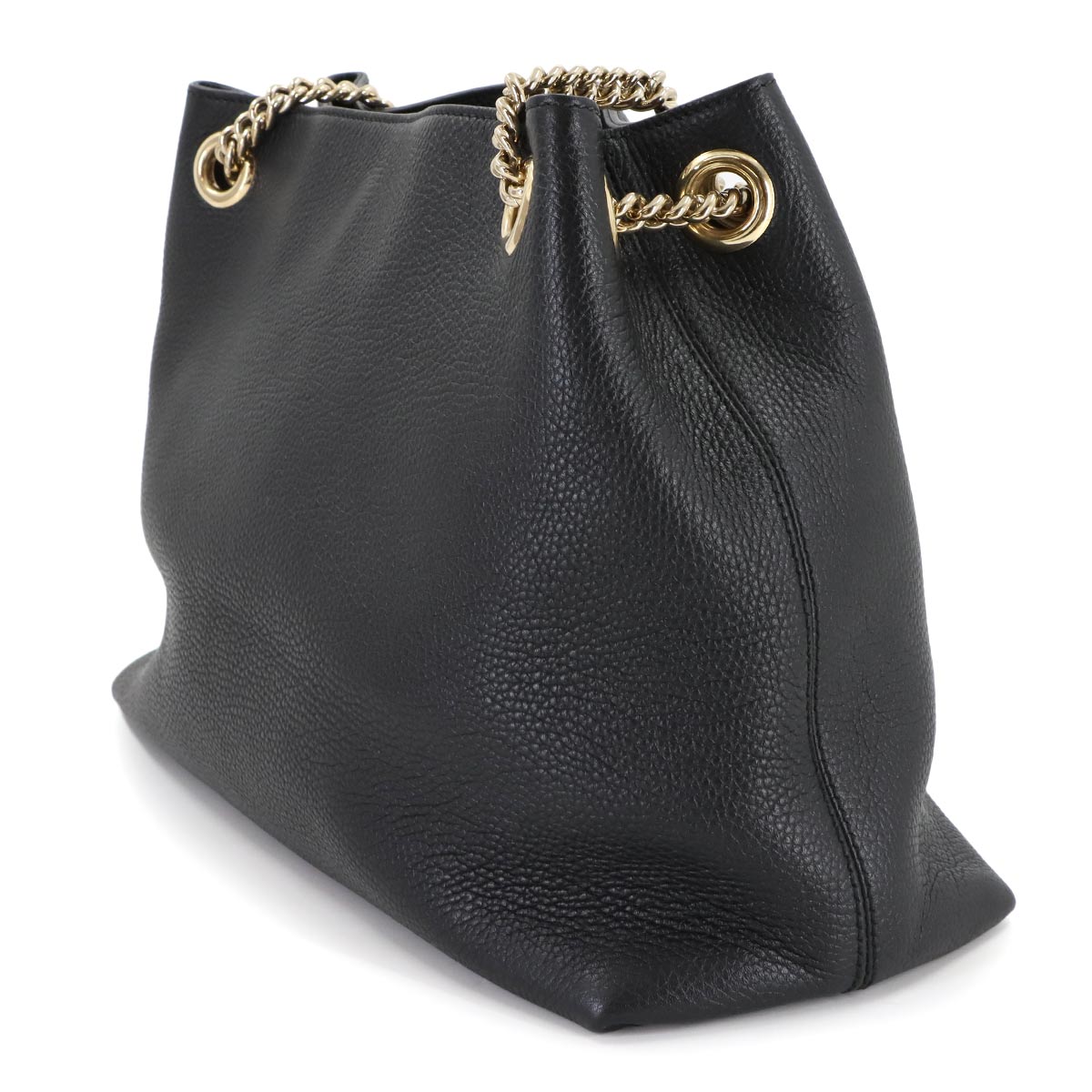 Interlocking G Soho Chain Tote Bag Leather Black 536196 Purse