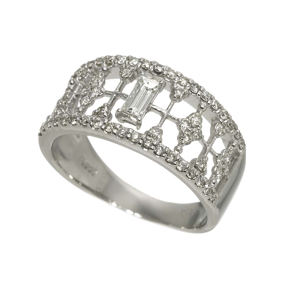 Diamond 0.15ct/0.52ct Ring Pt Platinum size6.5-6.75(US)