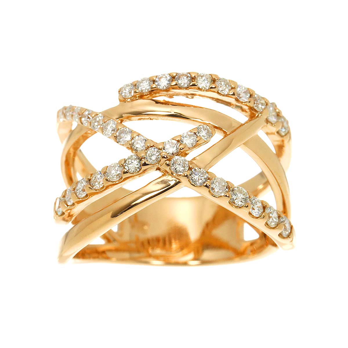 Diamond 0.58ct Ring 18K PG Pink Gold 750 Size6.25-6.5(US)