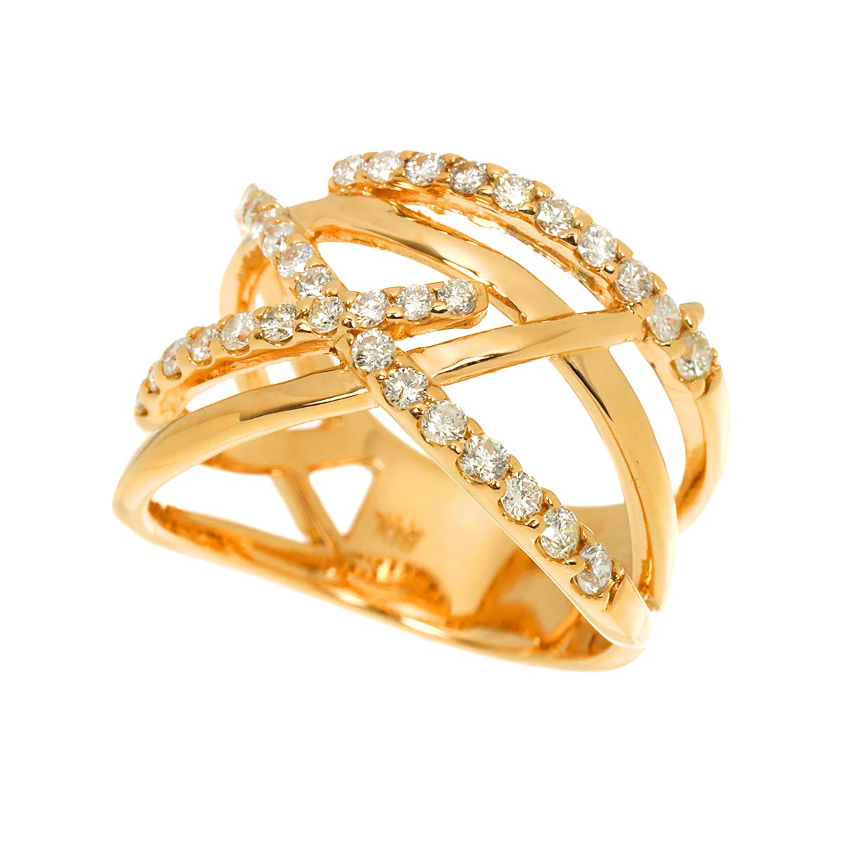 Diamond 0.58ct Ring 18K PG Pink Gold 750 Size6.25-6.5(US)