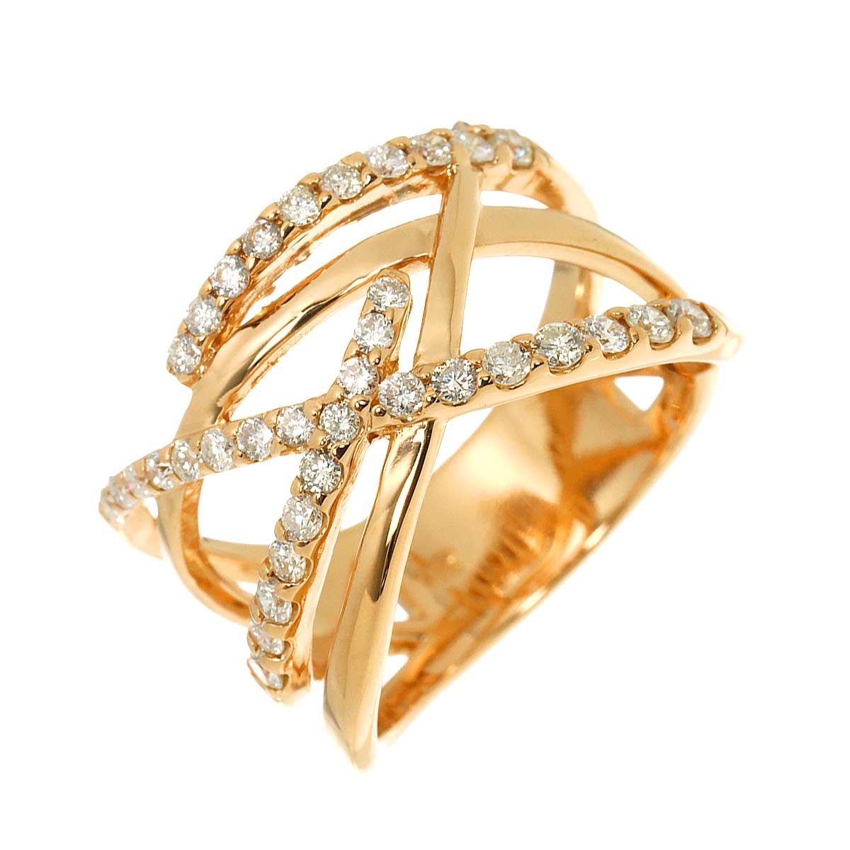 Diamond 0.58ct Ring 18K PG Pink Gold 750 Size6.25-6.5(US)