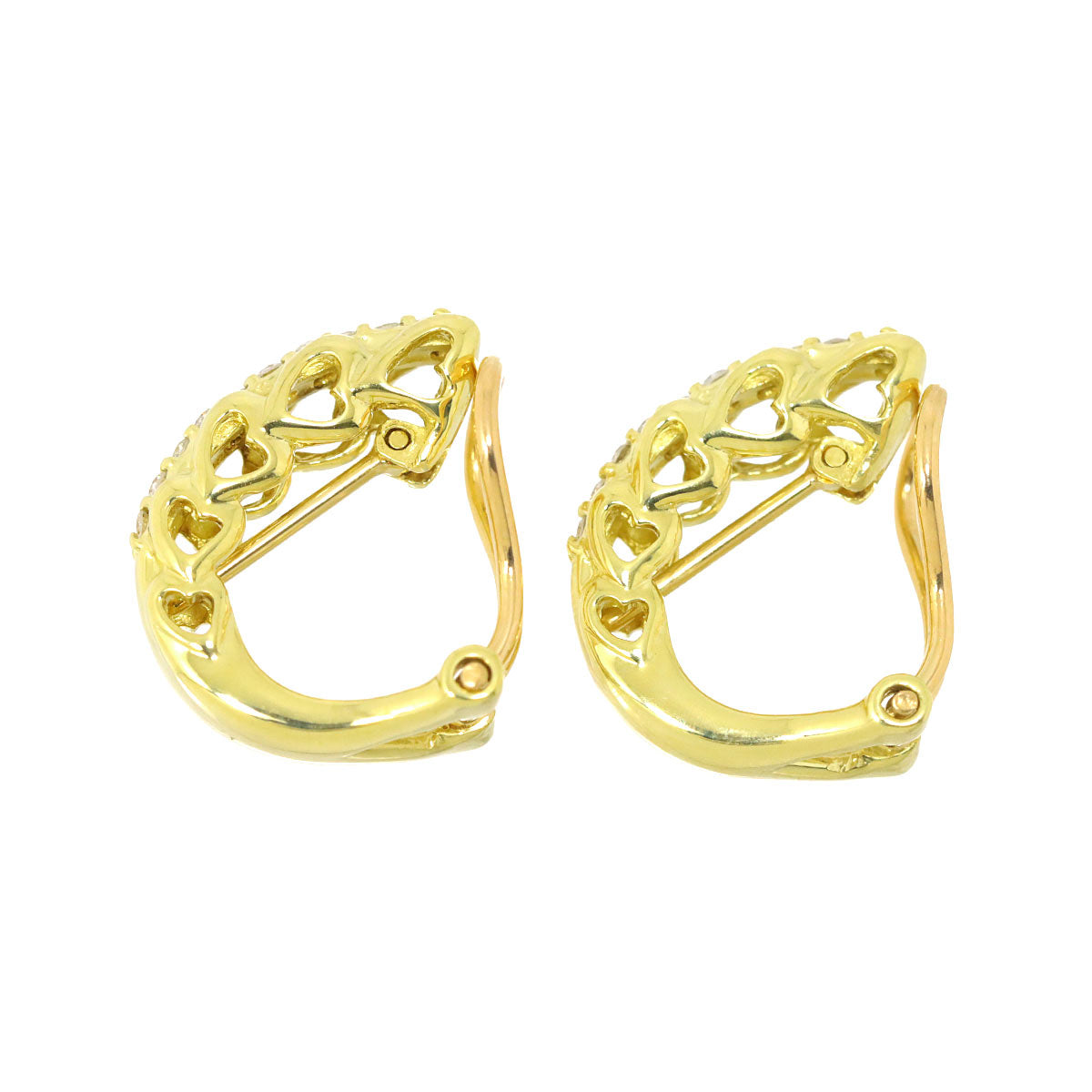 Diamond 0.10ct/0.10ct Earrings Pierced Clip on 18K K18 YG 750