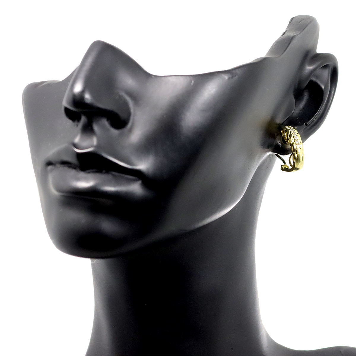 Diamond 0.10ct/0.10ct Earrings Pierced Clip on 18K K18 YG 750