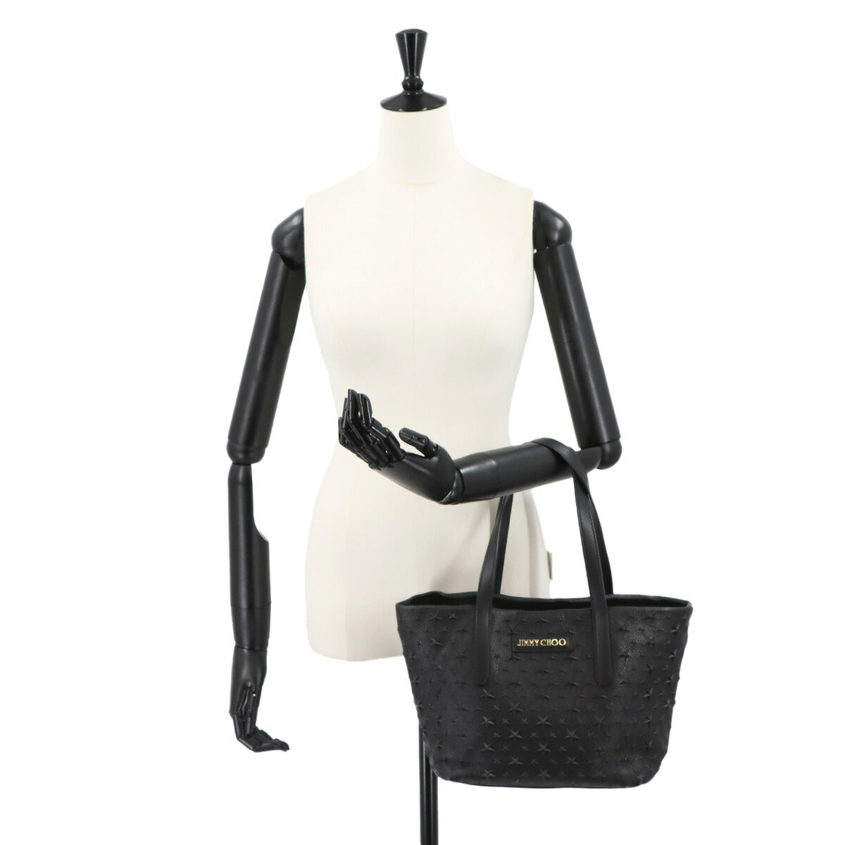 SOFIA S Tote Bag Star Embossed leather Black SOFIASEMG