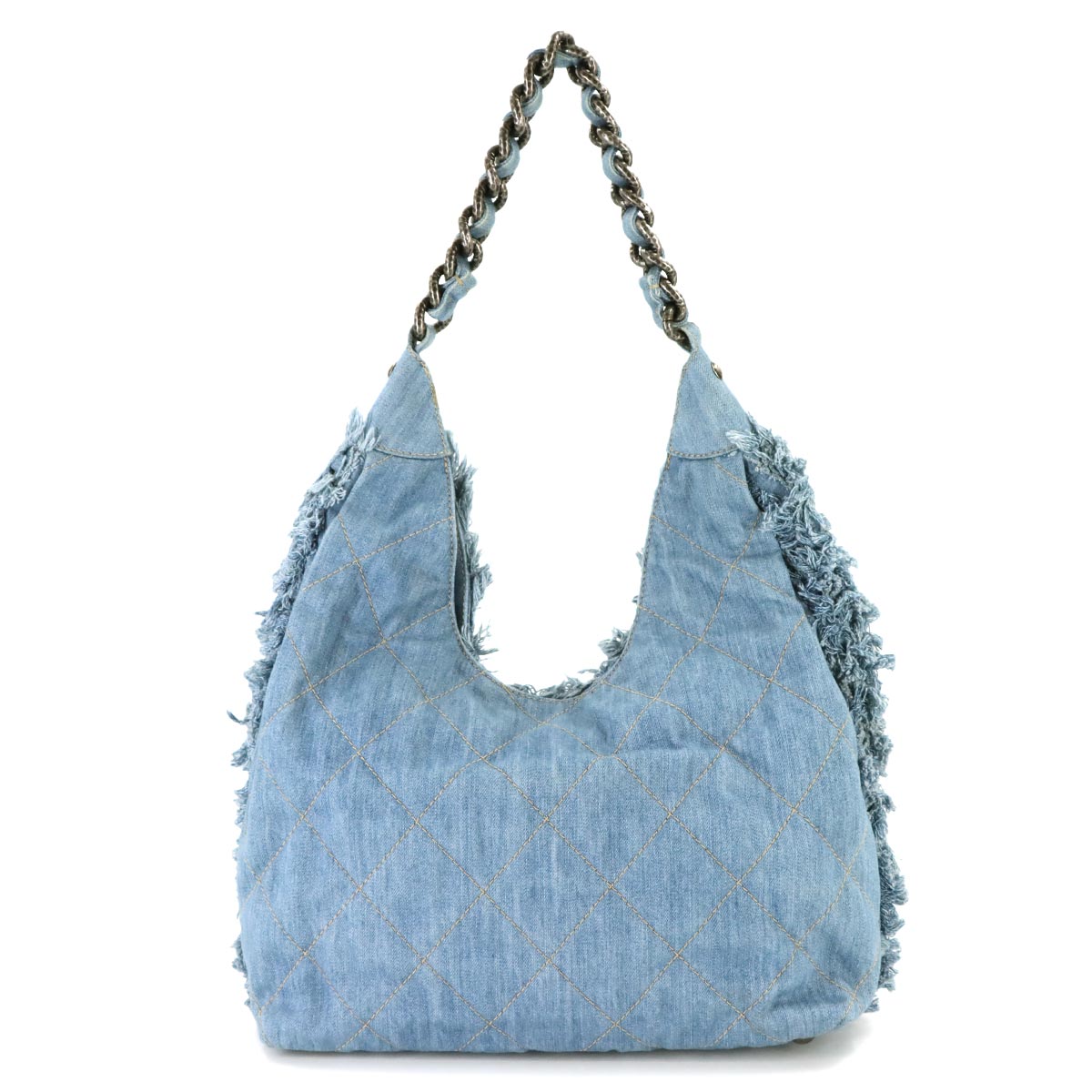 Denim Chain Shoulder Bag Blue A90720 Purse