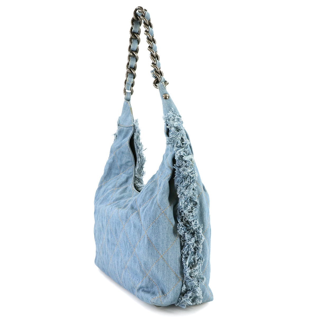 Denim Chain Shoulder Bag Blue A90720 Purse