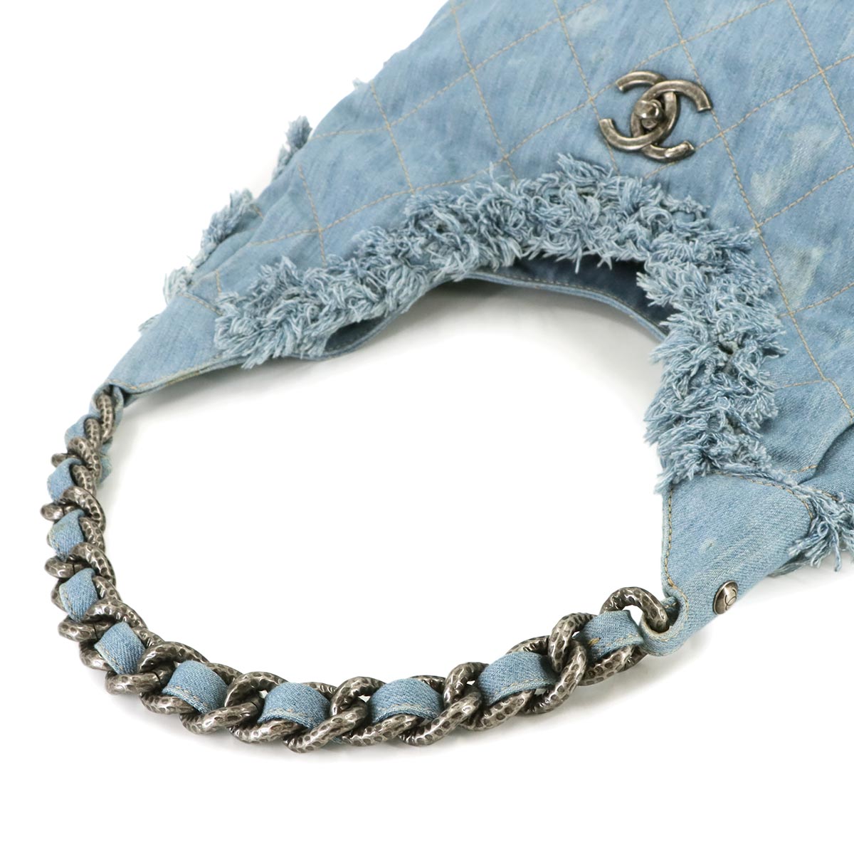 Denim Chain Shoulder Bag Blue A90720 Purse