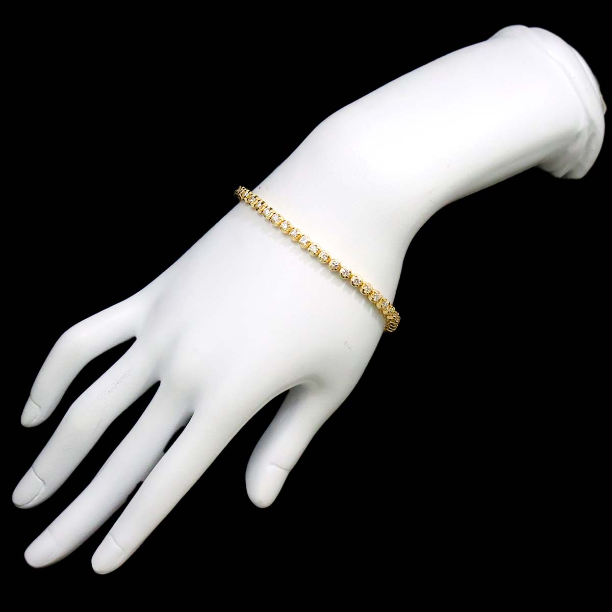 Diamond 3.00ct Bracelet K18 YG Yellow Gold 750