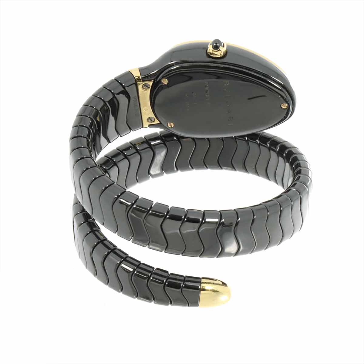 Serpenti SPC35BG Quartz K18PG Ceramic Ladies Watch