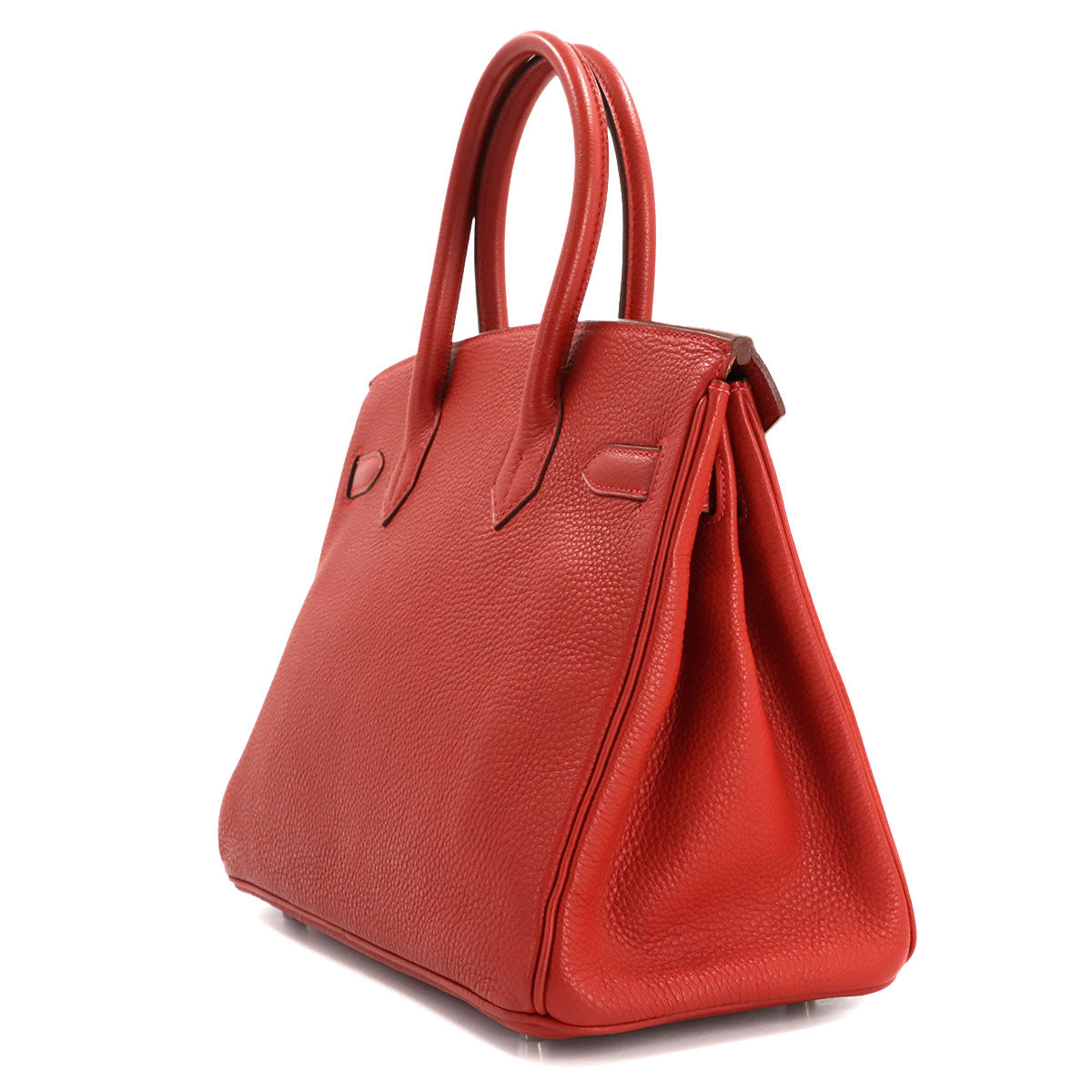 Birkin 30 Togo Leather Vermillon Hand Bag Purse