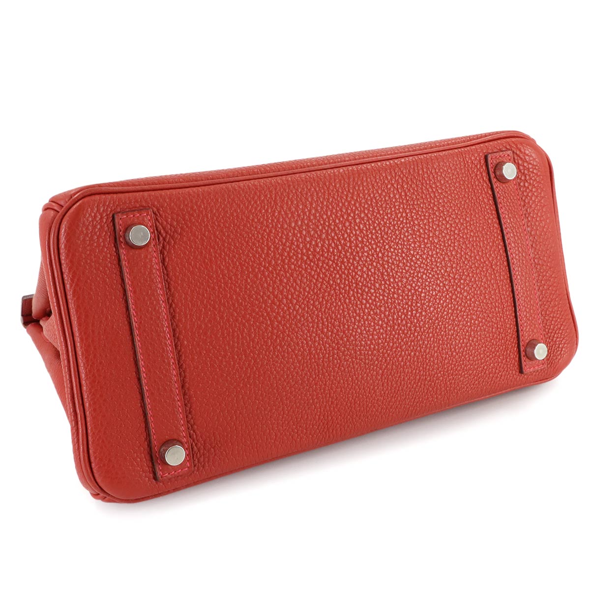 Birkin 30 Togo Leather Vermillon Hand Bag Purse