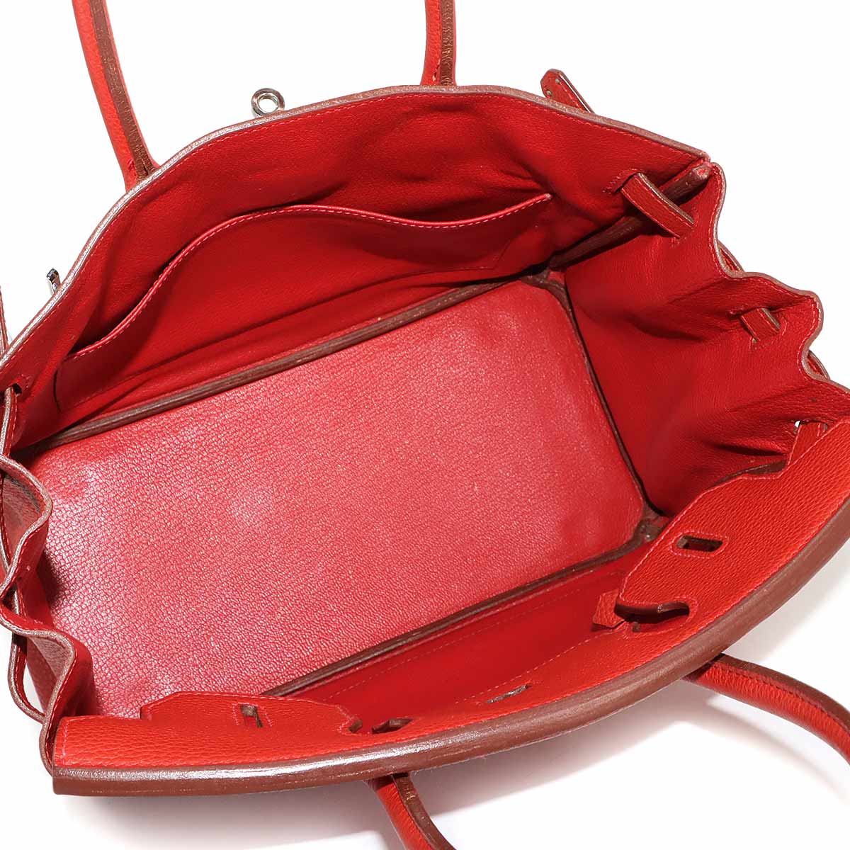 Birkin 30 Togo Leather Vermillon Hand Bag Purse