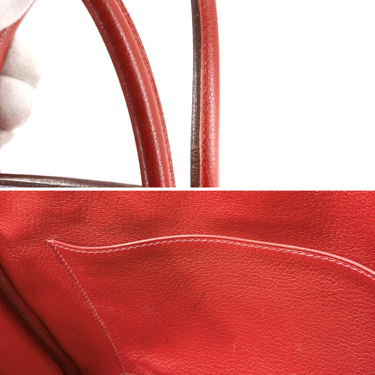 Birkin 30 Togo Leather Vermillon Hand Bag Purse