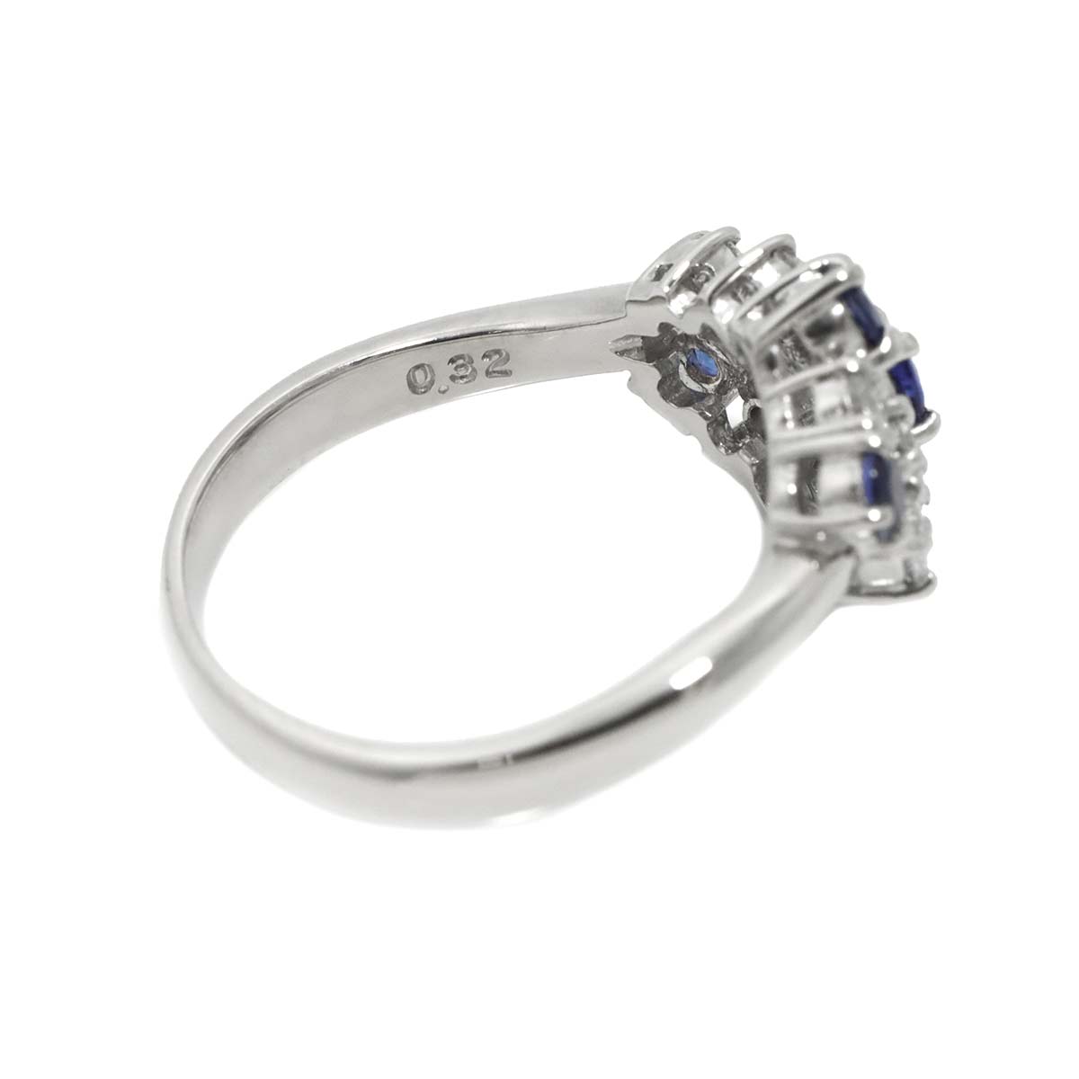 Sapphire Diamond 0.32ct Ring Platinum size6.5-6.75(US)