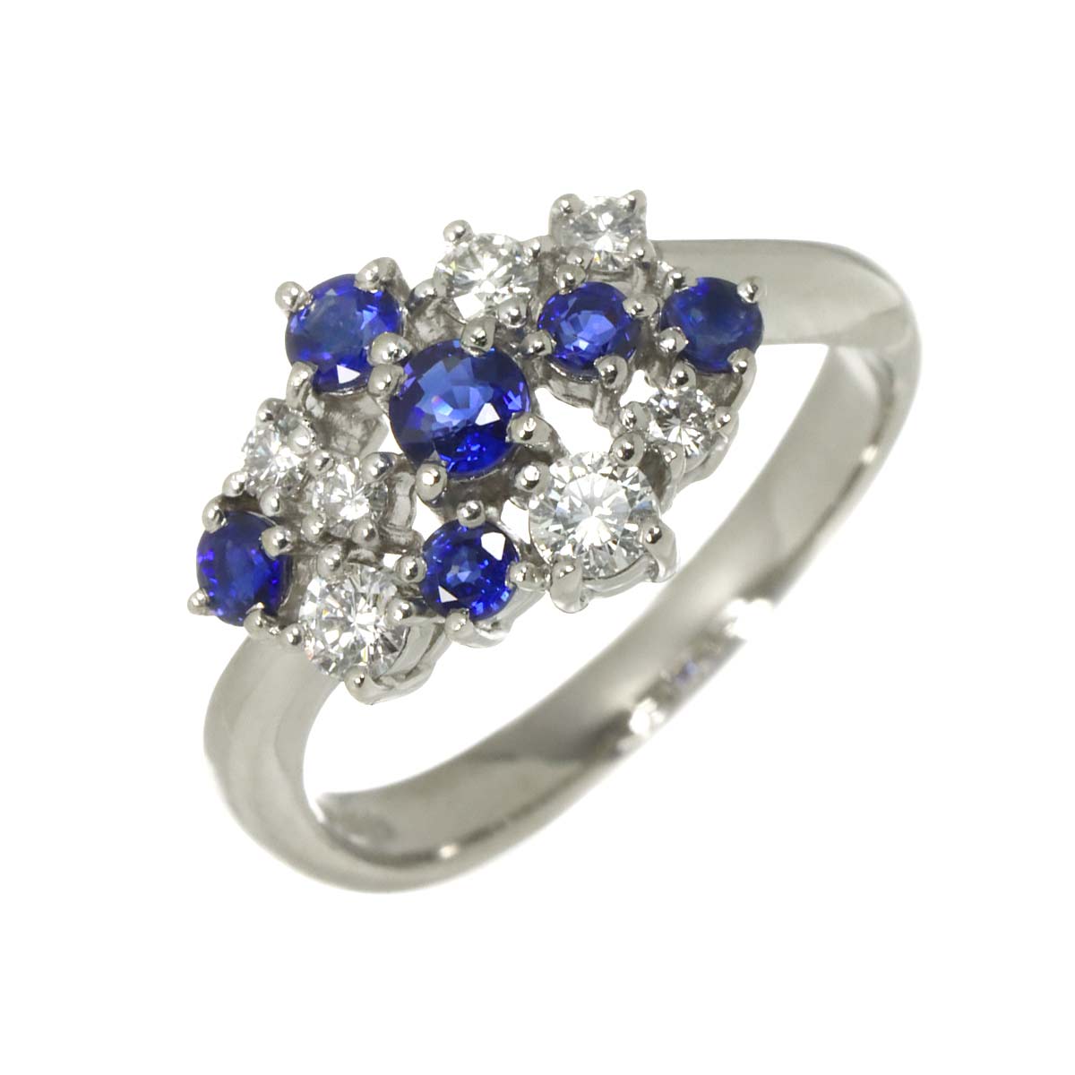 Sapphire Diamond 0.32ct Ring Platinum size6.5-6.75(US)