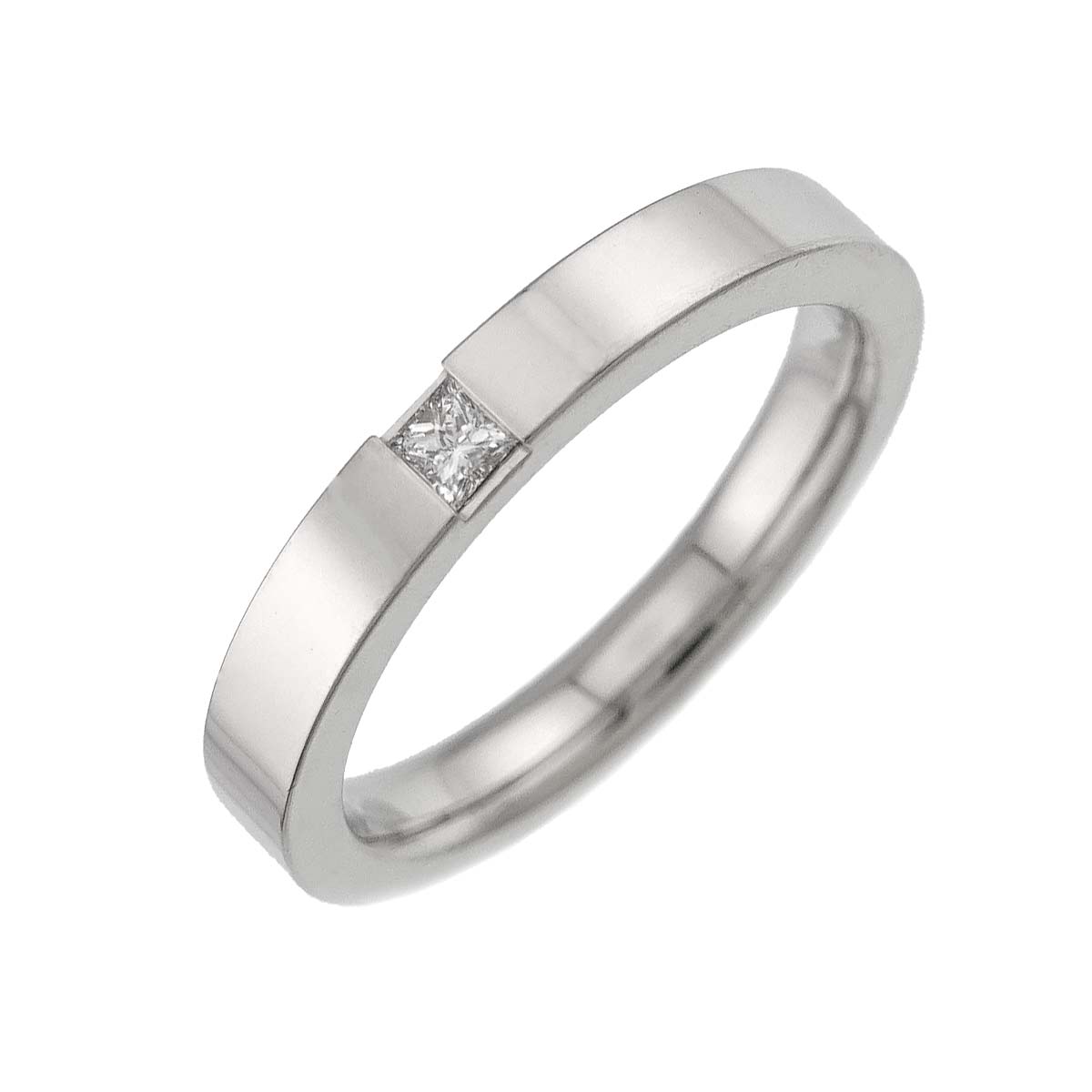 Princess Diamond Ring Pt Platinum size:7.25-7.5(US)